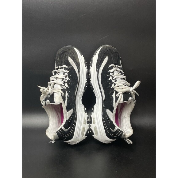 Shoes Skechers Sneakers D'Lites Biggest Fan Chunky Suede Women’s Sz 7.5 Black - Picture 5 of 7